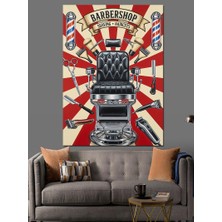 Tablomega Klasik Berber Koltuğu Posteri Dekoratif Kanvas - Mdf Ahşap Tablo