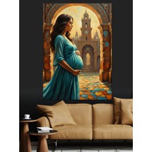 Tablomega Kemer Altında Hamile Kadın Dekoratif Kanvas - Mdf Ahşap Tablo