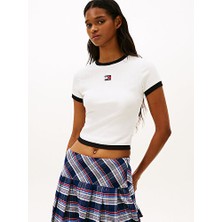 Tommy Hilfiger Kadın Tjw Badge Slim Fit T-Shirt