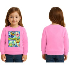 Sedirli Unisex Sünger Bob Baskılı Çocuk Swaetshirt 3 Iplik Şardonlu