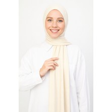 Moda Nokta Hazır Pratik Geçmeli Lüks Organik Düz Penye Şal Eşit Hizalı Taba