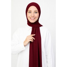 Moda Nokta Hazır Pratik Geçmeli Lüks Organik Düz Penye Şal Eşit Hizalı Taba