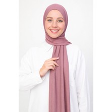Moda Nokta Hazır Pratik Geçmeli Lüks Organik Düz Penye Şal Eşit Hizalı Taba