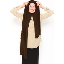 Moda Nokta Hazır Pratik Geçmeli Lüks Organik Düz Penye Şal Eşit Hizalı Taba