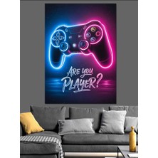 Karizma Tablo Neon Işıklı Oyun Kolu Dekoratif Kanvas - Mdf Ahşap Tablo