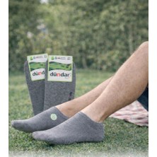 Dündar Erkek Bambu Patik Gri Çorap 4' lü Paket