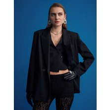 Dilvin 60554 Asimetrik Kruvaze Yelek-Siyah