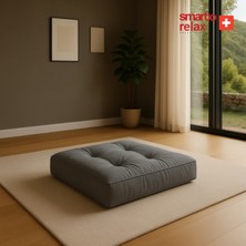 Smarto Relax Babyface Kumaş Kare Yer Minderi 80×80×20CM | Kapitoneli Zemin Oturma Minderi