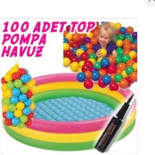 Intex 57412 3 Bogumlu Çoçuk Havuzu Şişen Taban Ölçüleri :  114*25 cm 100’LÜ Top ve Pompa Hediyeli