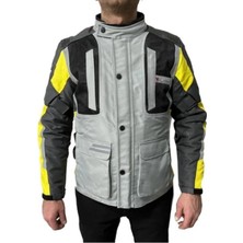 Venom Motosiklet Montu Tourex 4 Mevsim CE Sertifikalı Touring Long Motor Mont Gri-Sarı