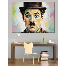 Karizma Tablo Charlie Chaplin Renkli Portresi Dekoratif Kanvas - Mdf Ahşap Tablo