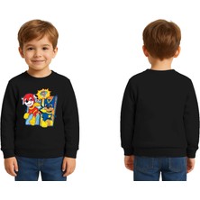 Sedirli Unisex Pawpetrol Baskılı Çocuk Swaetshirt 3 Iplik Şardonlu