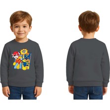 Sedirli Unisex Pawpetrol Baskılı Çocuk Swaetshirt 3 Iplik Şardonlu