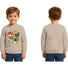 Sedirli Unisex Pawpetrol Baskılı Çocuk Swaetshirt 3 Iplik Şardonlu
