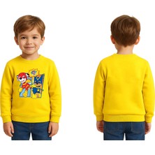 Sedirli Unisex Pawpetrol Baskılı Çocuk Swaetshirt 3 Iplik Şardonlu