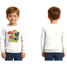 Sedirli Unisex Pawpetrol Baskılı Çocuk Swaetshirt 3 Iplik Şardonlu