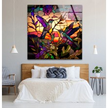 Myphotostation Vitray Kuş Cam Tablo – Uv Baskılı Temperli Cam Duvar Tablosu, Modern Dekoratif Duvar Dekoru