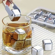 Zogira 4’lü Paslanmaz Çelik Içecek Soğutma Taşı – Buzsuz Soğutma Deneyimi ile Lezzet Koruyucu Küpler Viski