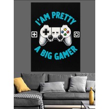 Karizma Tablo Gamer Oyun Konsolu Illüstrasyonu Dekoratif Kanvas - Mdf Ahşap Tablo