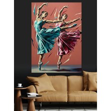 Artmeg Dans Eden Balerinler Tablosu Dekoratif Kanvas - Mdf Ahşap Tablo