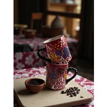 Kütahya Home Nespresso Fincan 2 Kişilik 2 Parça Otantik Kabartma Desen Çini