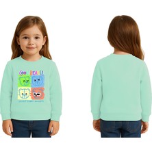 Sedirli Unisex Ayıcık Bear Baskılı Çocuk Swaetshirt 3 Iplik Şardonlu