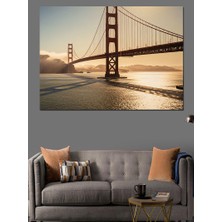 Sisli Köprü Şehir Manzarası Dekoratif Kanvas - Mdf Ahşap Tablo