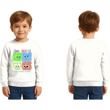Sedirli Unisex Ayıcık Bear Baskılı Çocuk Swaetshirt 3 Iplik Şardonlu