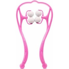 Mivexa Outdoor Outlet Boyun Bacak Ayak Bel Masaj Aleti Çok Fonksiyonlu Manuel 4 Tekerlekli - Pembe