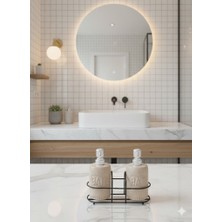 ELDA Home Banyo Mutfak Sıvı Sabunluk Seti Kahve Porselen