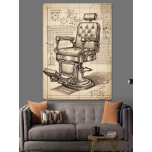 Artmeg Eski Berber Koltuğu Çizimi Dekoratif Kanvas - Mdf Ahşap Tablo