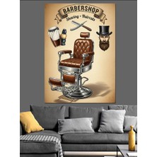 Karizma Tablo Vintage Berber Koltuğu Çizimi Dekoratif Kanvas - Mdf Ahşap Tablo