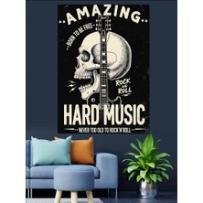 Artmeg Kuru Kafa ve Gitar Dekoratif Kanvas - Mdf Ahşap Tablo