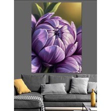Karizma Tablo Mor Şakayık Çiçeği Detayı Dekoratif Kanvas - Mdf Ahşap Tablo
