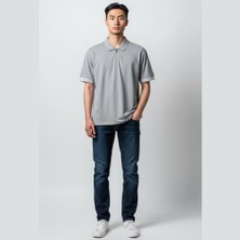 Exuma 1512136 Erkek Fermuarlı Polo Yaka Tişört - Gri