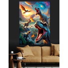 Tablomega Dinozorlar Dünyası Doğa Manzarası Dekoratif Kanvas - Mdf Ahşap Tablo