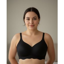 Reyn Dikişsiz Lazer Kesim Toparlayıcı Siyah Sütyen