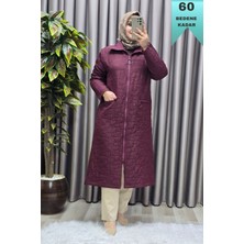 Elmas Tesettür Kadın Giyim Büyük Beden Kapitone Kolu Fermuarlı Kap