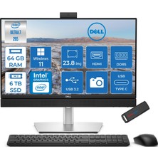 Dell Pro Plus All-In-One Intel Core Ultra 7 265 5.3ghz 64GB Ddr5 6tb SSD Intel Aı Boost Windows 11 Pro 23.8'' Fullhd (1920 x 1080) Bilgisayar BTO103QB24250P35 + Zetta Flash Bellek