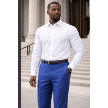 Varetta Erkek Çivit Mavi Poliviskon Kumaş Klasik Kesim Pantolon