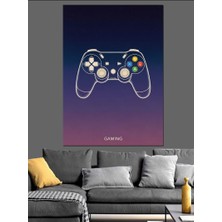 Artmeg Neon Işıklı Oyun Kolu Dekoratif Kanvas - Mdf Ahşap Tablo