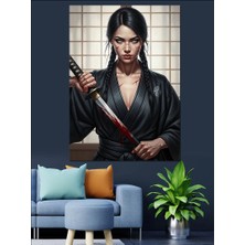 Artmeg Kılıç Tutan Savaşçı Kadın Dekoratif Kanvas - Mdf Ahşap Tablo