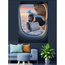 Karizma Tablo Uçak Motorunda Uçan Kaz Dekoratif Kanvas - Mdf Ahşap Tablo