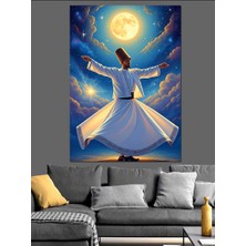 Artmeg Ay Işığında Semazen Dansı Dekoratif Kanvas - Mdf Ahşap Tablo