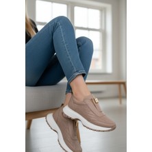 Konfores 1965-273061 Deri Anatomik Tabanlı Kadın Sneakers Ayakkabı - NKT01965-BEJ-39