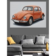 Karizma Tablo Turuncu Klasik Araba Dekoratif Kanvas - Mdf Ahşap Tablo