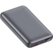 Realpower 10000MAH Gri Powerbank 22.5W Kablolu ve LED Display  PB10KGR2
