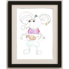 Karikatural Mokiokotina Maria 29X21CM Orijinal Karikatür Tablo