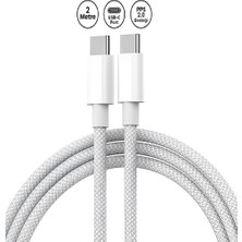 Huawei Matebook Pro Uyumlu /D/E/D14/D15/13 Usb-C Usb-C 20V/3A 65W 2 Metre Hasır Örgülü Şarj Kablosu Senalstore