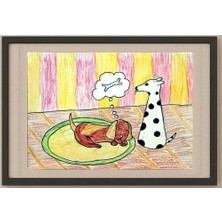 Karikatural Sherbackova Dasha 29X21CM Orijinal Karikatür Tablo